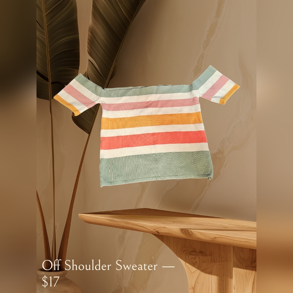 Off Shoulder Crop Top Sweater